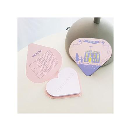 전도용 선물로 최적화된 포스트잇, 5색 사랑스러운 하트 메모지