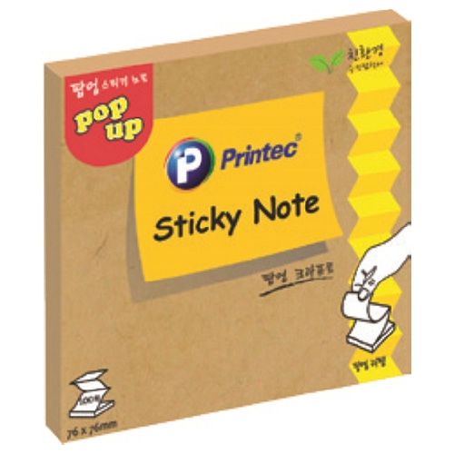 프린텍 스티키노트 팝업리필 (크라프트/76*76/P7676K)